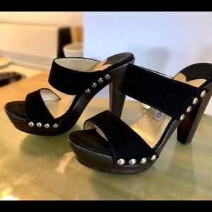 **Jimmy Choo Ulrika Size 36 Black Suede Clog Heels